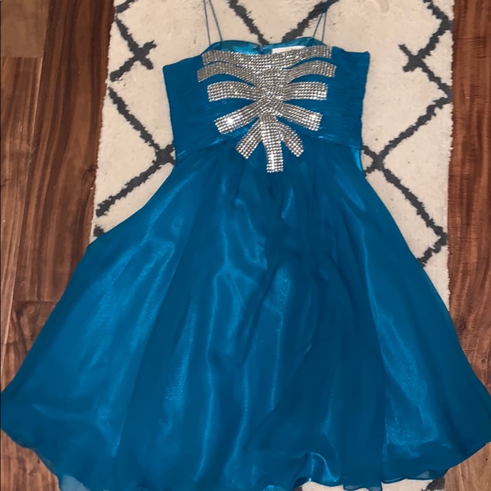 Blue sequin dress